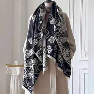 Rose Pattern Warm Scarf
